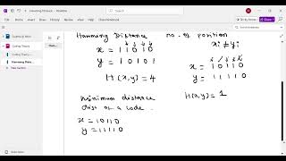 Hamming Distance OneNote 2024 10 23 19 36 29 [upl. by Darnall]