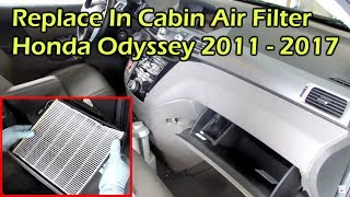 Honda Odyssey Change In Cabin Air Filter  2011  2017 [upl. by Meid]