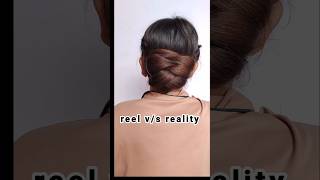 reel VS real hairstyle video hair shorts viralvideos viralhairstyles [upl. by Odradlig]