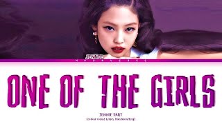 JENNIE PART The Weeknd Jennie LilyRose  ONE OF THE GIRLS Colour Coded Lyrics [upl. by Lodnar]