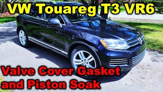 VW Touareg T3 VR6 valve cover gasket and piston soak [upl. by Itsrejk83]