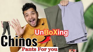 Chinos Pants for Men  Trousers  Unboxing and Review  Best Chinos for Men at Online  in Hindi [upl. by Ellenij]