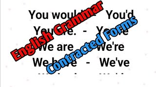 Contracted FormsEnglish GrammarContractions In English ‎RevatiWanve [upl. by Quintus]