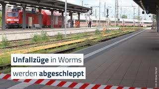 Wormser Unfallzüge werden abgeschleppt [upl. by Vlada]