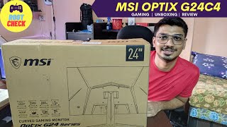 Best curve monitor under 15k  MSI Optix G24C4 curved monitor Unboxing and first impression [upl. by Singleton315]