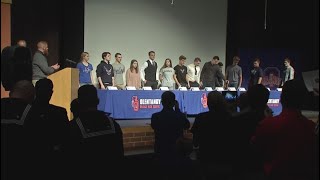 Community shows appreciation for students joining military after graduation [upl. by Bohlin378]