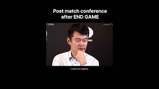 Match conference after the last game Ding Liren chilling ❤️🥲gukesh dingliren chess trending [upl. by Fanchet550]