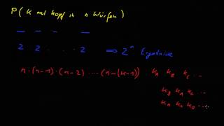 Wahrscheinlichkeit und Kombinatorik  k mal Kopf in n Würfen [upl. by Allana]