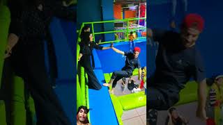 ladki pata Li bro🥱 trampoline 🥱dance jump 💋flip 👎viralvideos youtubeshorts [upl. by Arnon]