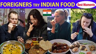 Foreigners Try Indian Food First time compilation Part 3 Indian Food Reaction l Masaledar Zayke [upl. by Esinehc106]