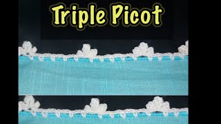 Easy Triple Crochet Picot Tutorial 3 [upl. by Wolfson]