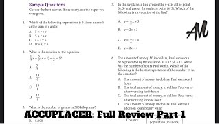 Haven’t been in school in forever Pass your college entrance test Accuplacer Math Test Part 1 [upl. by Okun]