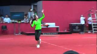 Jelena Jankovic training session  Porsche Tennis Grand Prix 2011 [upl. by Coniah]