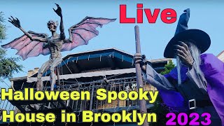 Halloween Spooky House in Dyker Heights Brooklyn NY 2023 [upl. by Simmonds]