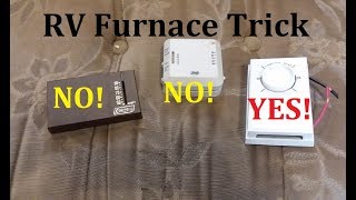 Using Line Voltage thermostat on 12 volt RV furnace good results [upl. by Arualana]