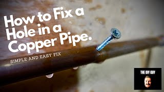 How To Fix A Hole In Copper Pipe  Emergency Plumbing Repair [upl. by Ayk924]