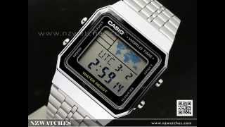 Casio World Time Alarms Digital Watch A500WA1DF [upl. by Eimam]