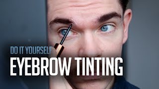 DIY Eyebrow Tinting  Testing Maybelline Tattoo Brow On Men’s Eyebrows [upl. by Lingwood]