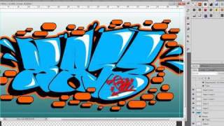 como hacer un graffiti paso a paso Speed Painting Photoshop [upl. by Romulus984]