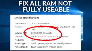 Fix All RAM Not Fully Usable in Windows 11  10  8  7  How To Make Installed ram full usable [upl. by Akeihsat]