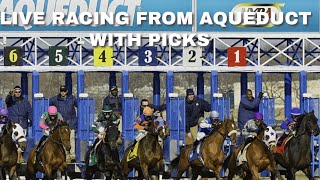 Live Racing From Aqueduct With Picks [upl. by Nnylirret]