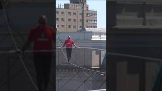 Nik Wallenda walks high wire above D’Youville shorts shortsvideo [upl. by Pelpel218]