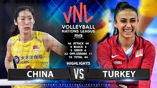 CHINA vs TURKEY  HIGHLIGHTS  Womens VNL 2019 [upl. by Conah]