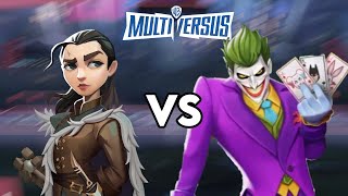 Arya VS Joker  Multiversus 2024 Pre Release Ultra Low Level Gameplay [upl. by Enelad699]