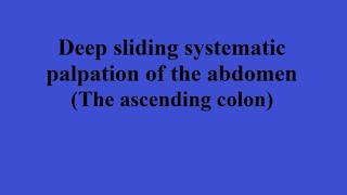 Deep sliding systematic palpation of the abdomen the ascending colon [upl. by Mohandis349]