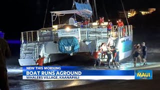 Four hospitalized after boat runs aground near Kaanapalis Whalers Village [upl. by Sathrum]