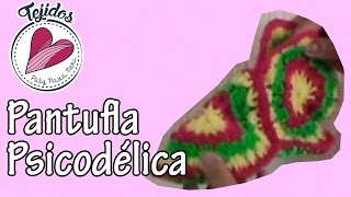 Pantufla psicodélica a crochet  Tutorial [upl. by Neils47]