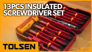 TOLSEN 13Pcs VDE Insulated Screwdriver Set 1000V Insulated Electrician Screwdriver Set [upl. by Ariadne]