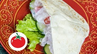 Cómo hacer pan de pita relleno de pollo y vegetales [upl. by Aia]