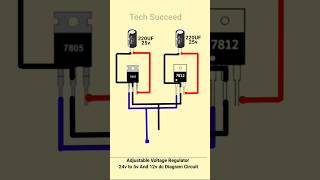 Adjustable Voltage Regulator 24v to 5v And 12v dc Diagram Circuit reels vlog viralshorts [upl. by Vin]