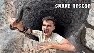 सांप ने 4 बार काट लिया 🐍 Saving Snake from Well  Totally Unexpected Rescue [upl. by Denie]