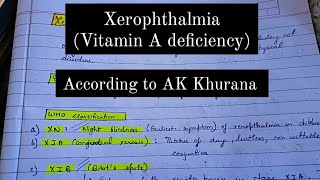 Xerophthalmia  Vitamin A deficiency theory notes according to AK Khurana  Ophthalmology [upl. by Laemsi]