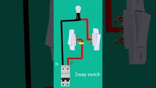 Two way switch connection  wiring diagram  shorts [upl. by Natiha]