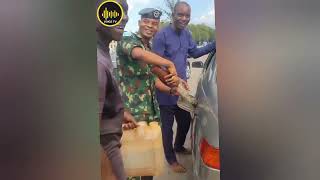 Viral Video Of Nigeria Air Force Officer Helping Nigerians With Litter Of Fuel ⛽ To Survive Hardship [upl. by Hubble]