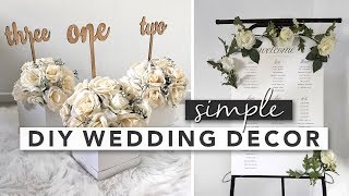 Simple DIY Wedding Decor  Centerpieces Signs Party Favours [upl. by Baskett]