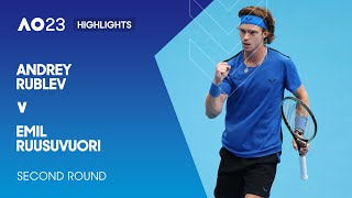 Andrey Rublev v Emil Ruusuvuori Highlights  Australian Open 2023 Second Round [upl. by Karolyn898]