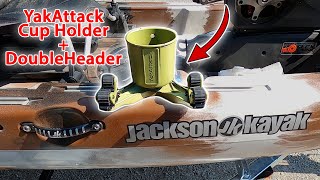 How to Attach YakAttack MultiMount Cup Holder to DoubleHeader with Dual RotoGrip Paddle Holder [upl. by Nicolais]