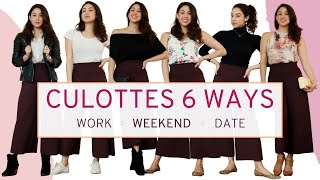 How To Style Culottes 6 Culottes Outfit Ideas for WorkWeekendDate [upl. by Donell]