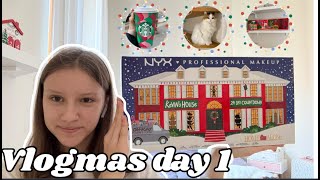 Vlogmas Day 1 decorating our apartment  going out [upl. by Dorothi563]