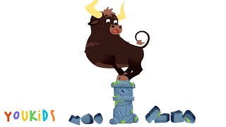 Hickory Dickory Dock Caracal amp Bull  YouKids Nursery Rhymes [upl. by Divadnoj660]