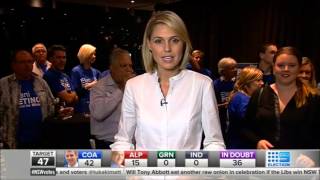 Nine News NSW Election 2015 Eleni Petinos Wins Miranda 2832015 [upl. by Alag27]