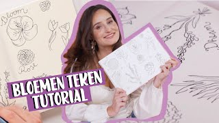 Bloemen Tekenen Tutorial [upl. by Kuth]