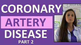 Coronary Artery Disease CAD Treatment Medications Nursing Interventions Heart Disease Part 2 [upl. by Nospmas]