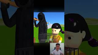 Scary Teacher 3D vs Squid Game Trying Catch Rodent Mouse in Wooden Pipe to Cageshorts [upl. by Vine468]