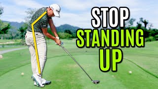 This Finally Fixes Standing Up In The Golf Swing [upl. by Acinnor]