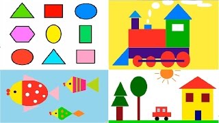 Coloring Shapes and Make Pictures of Shapes [upl. by Natloz898]